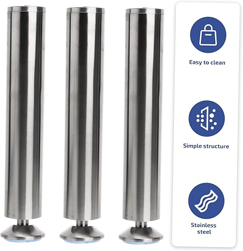 Miniatura 3 de BESTonZON 4 patas de repuesto para mesa de escritorio, patas de metal ajustables para patas de gabinete, patas de muebles de madera para bricolaje,