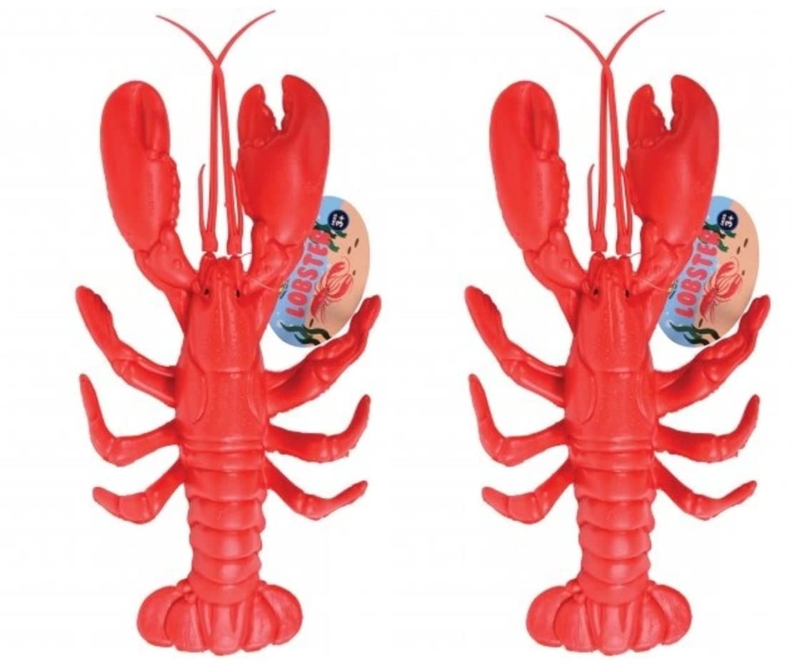 HAPPY DEALS ~ Realistic Plastic Lobster Decoration | 10 inch (10 Inch, 2 Pc)