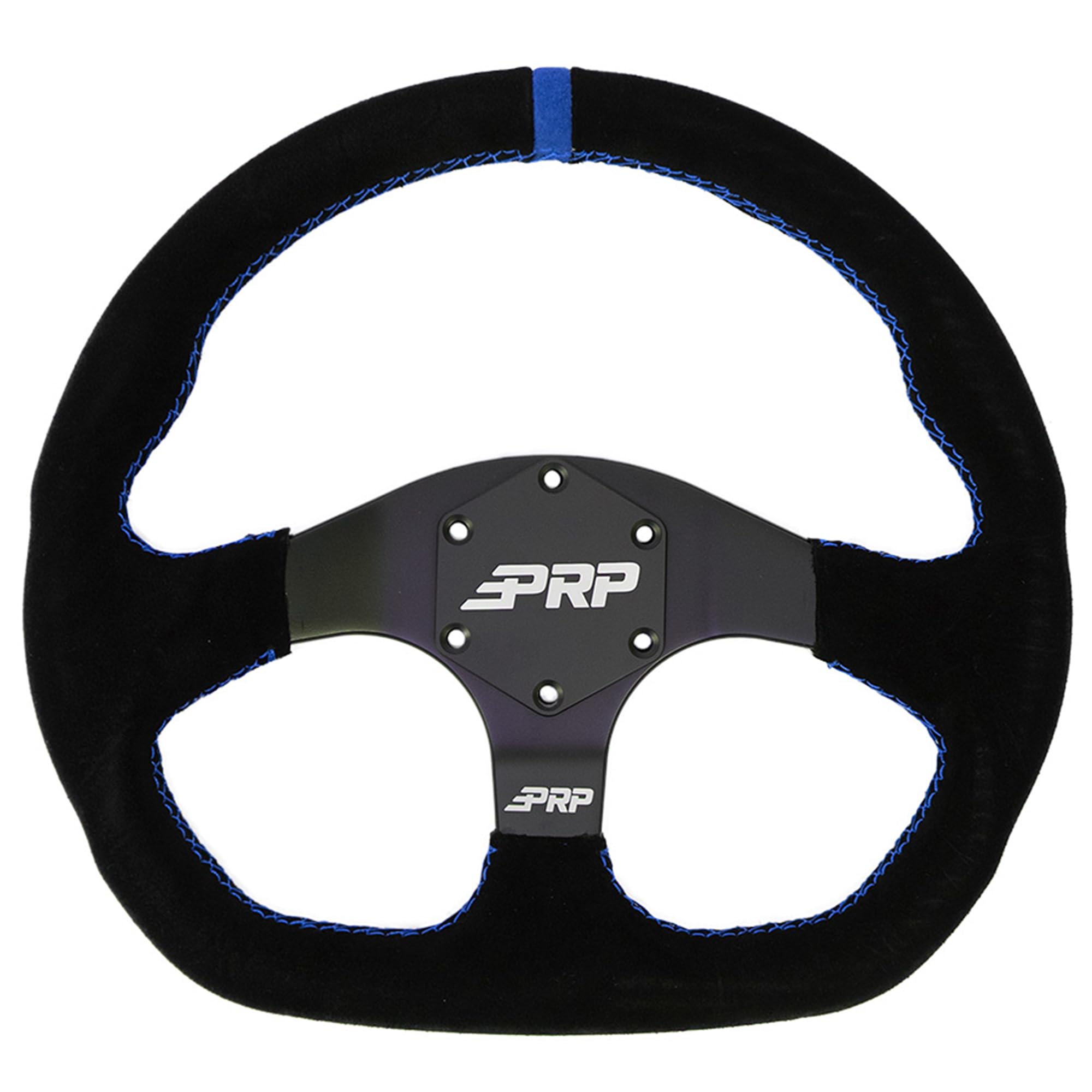 PRP Seats Off Road UTV Comp-R Flat Steering Wheel, High-Strength Aluminum with Suede Grip, 6 Point Bolt Pattern, 13