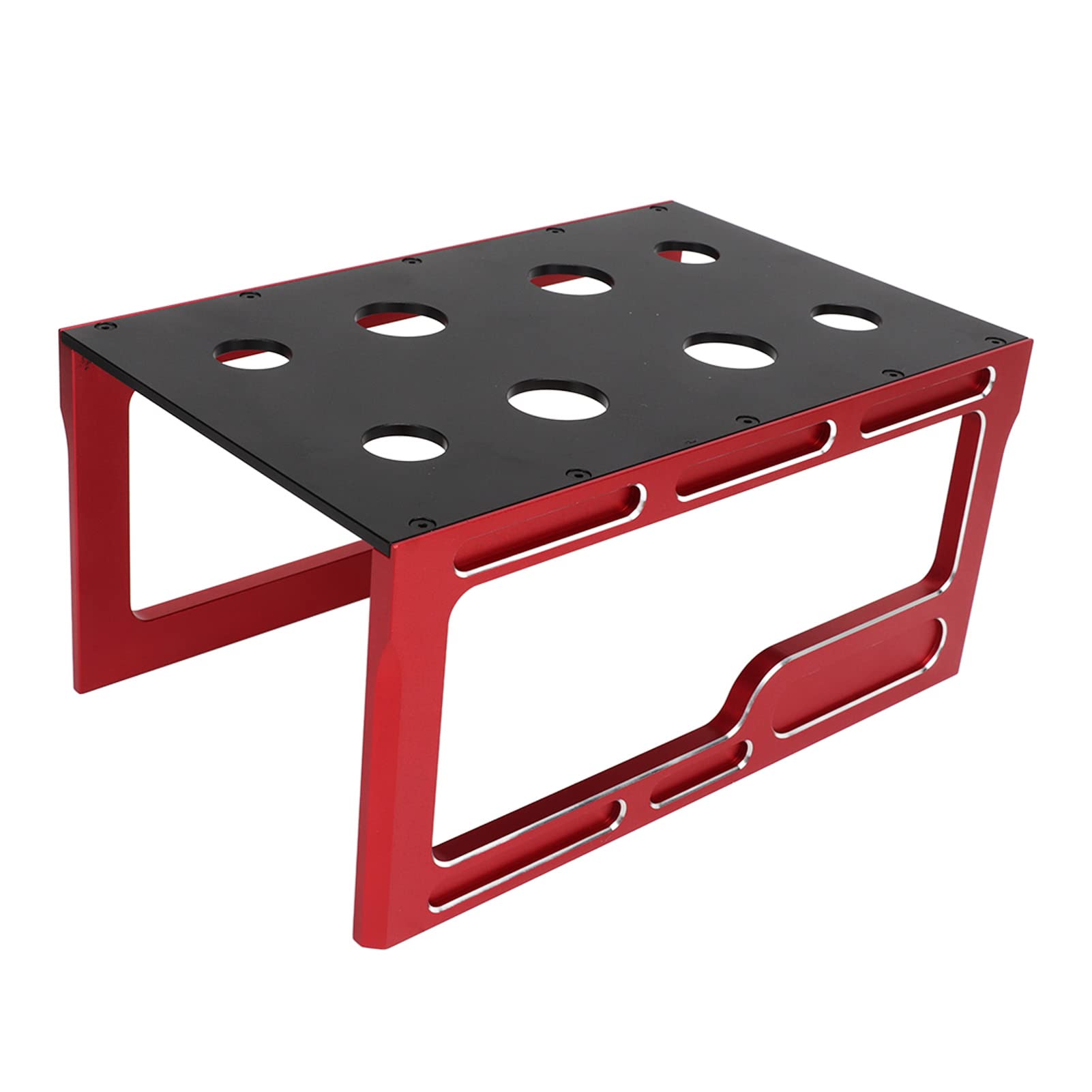 Station de réparation pour voitures RC, support de travail sans fil pour voitures modèles 1/10 et 1/8, plateforme d’assemblage en alliage d’aluminium avec base antidérapante pour T (Rouge)