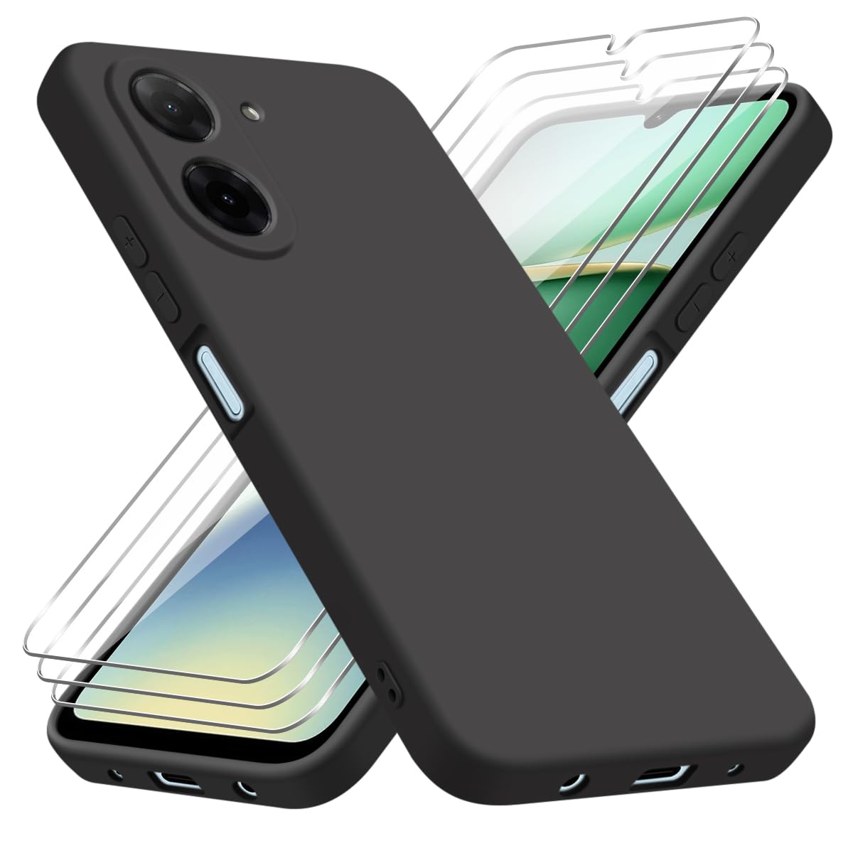 YQINHHME Clear Case For Xiaomi Redmi A5 4G (6.88") With 1 X Tempered Glass Screen Protector, Slim Soft TPU Shockproof X Anti-Scratch Phone Cover For Xiaomi Redmi A5 4G - Colorful