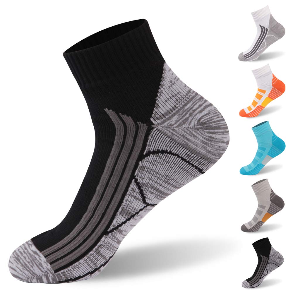 100% Waterproof Running Socks, RANDY SUN Unisex Mid-Calf/Ankle Sock XS-L 1 Pair