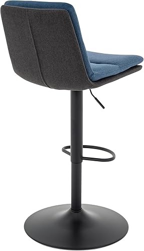 Miniatura 8 de Brage Living Taburete de bar ajustable de tela, taburete giratorio de altura de mostrador con respaldo, silla de bar de cocina sin brazos para