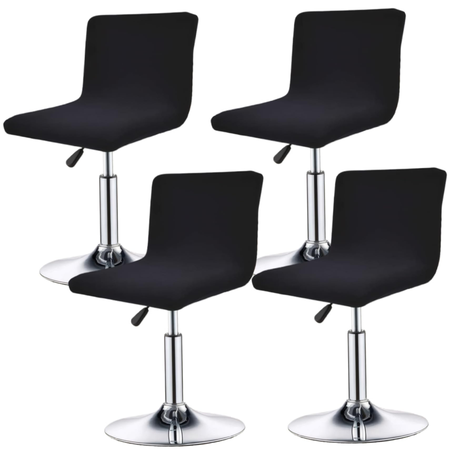 Housse de tabouret de bar avec dossier élastique lavable chaise haute 4pcs