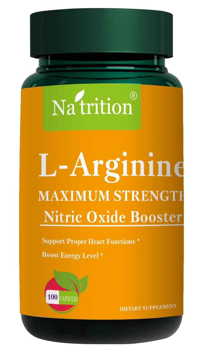 Na'trition L-Arginine Maximum Strength HCI capsules, 100 counts per bottle