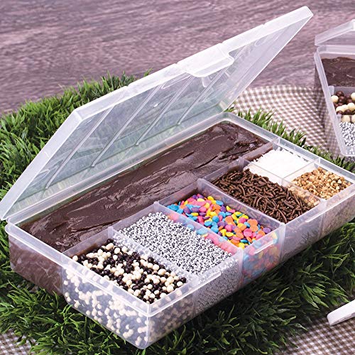 Image of 2 Pack Clear Plastic Organizer Box with 21 Grids | Small Craft Organizers and Storage, Jewelry, Fishing Tackle | Compartment Container for Bead, Nail, Jewelry, Art, DIY Crafts, Rings, Small Items