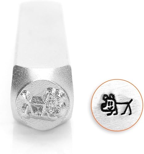 ImpressArt - Sello de diseño de figura de palo de perro de 0.236 in