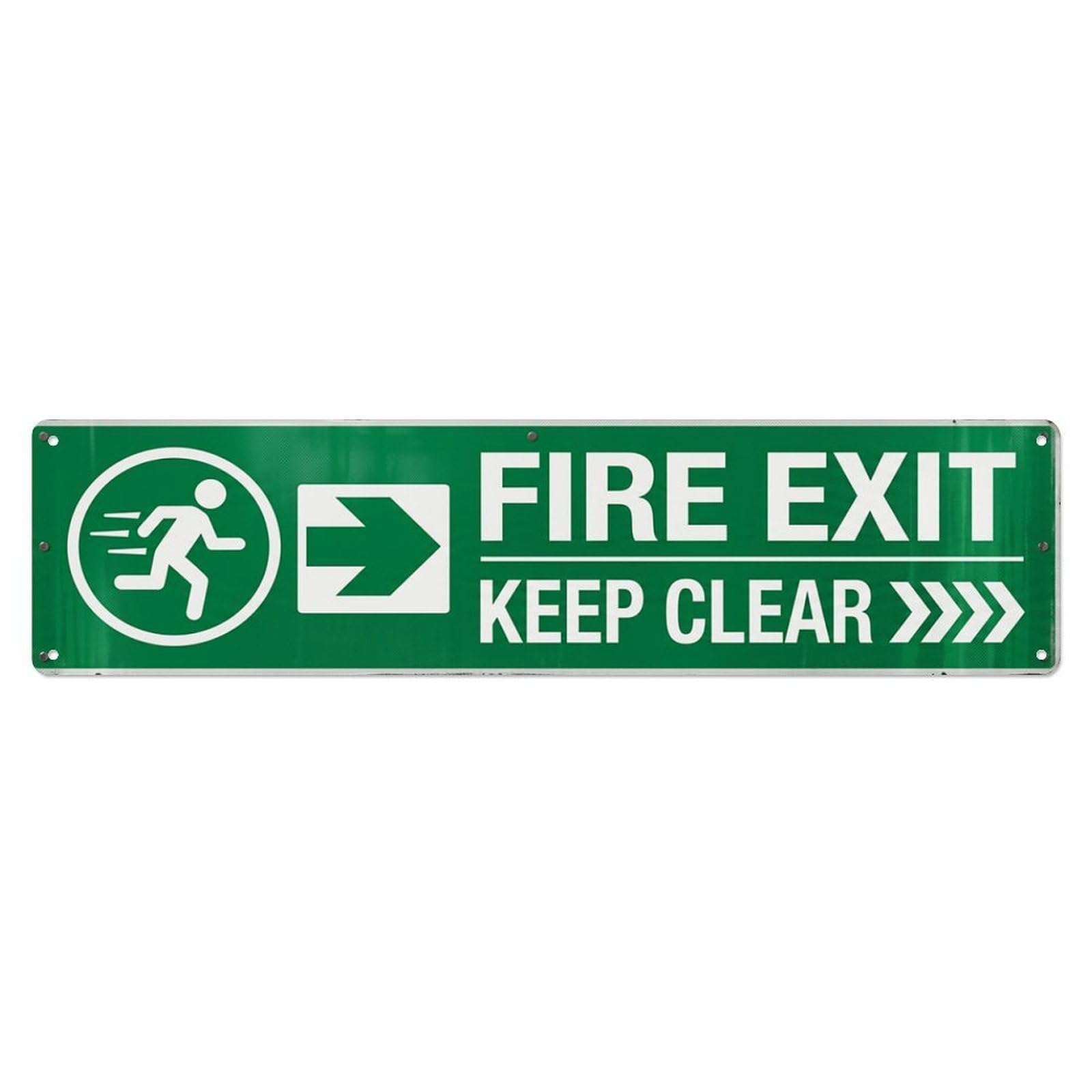 Arrow Exit Emergency Corridor Metal Tin Skinny Sign Plaque Wall Decor for Cafe, Club Bar, Office, Home Garden Metal Poster 4x16Inch