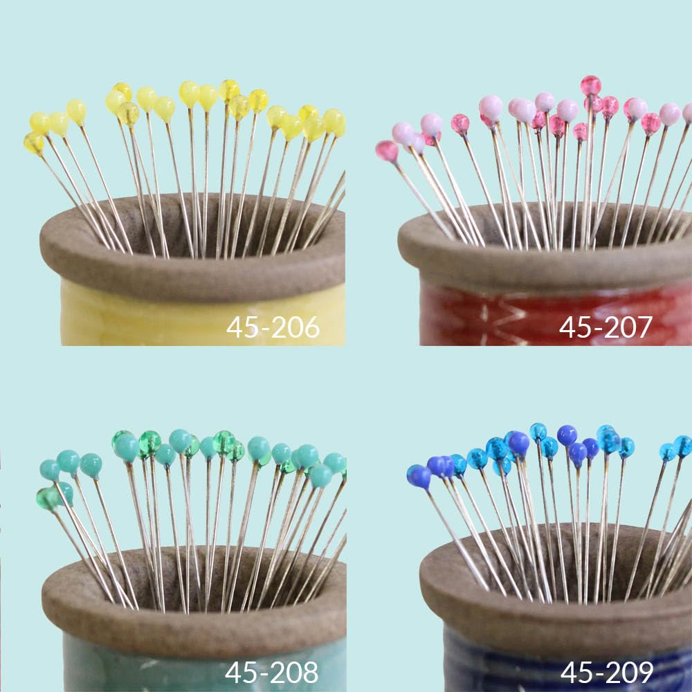 Cohana Alfileres con Cabeza de Vidrio, 30 pzas, 0,50 x 35 mm, Madera