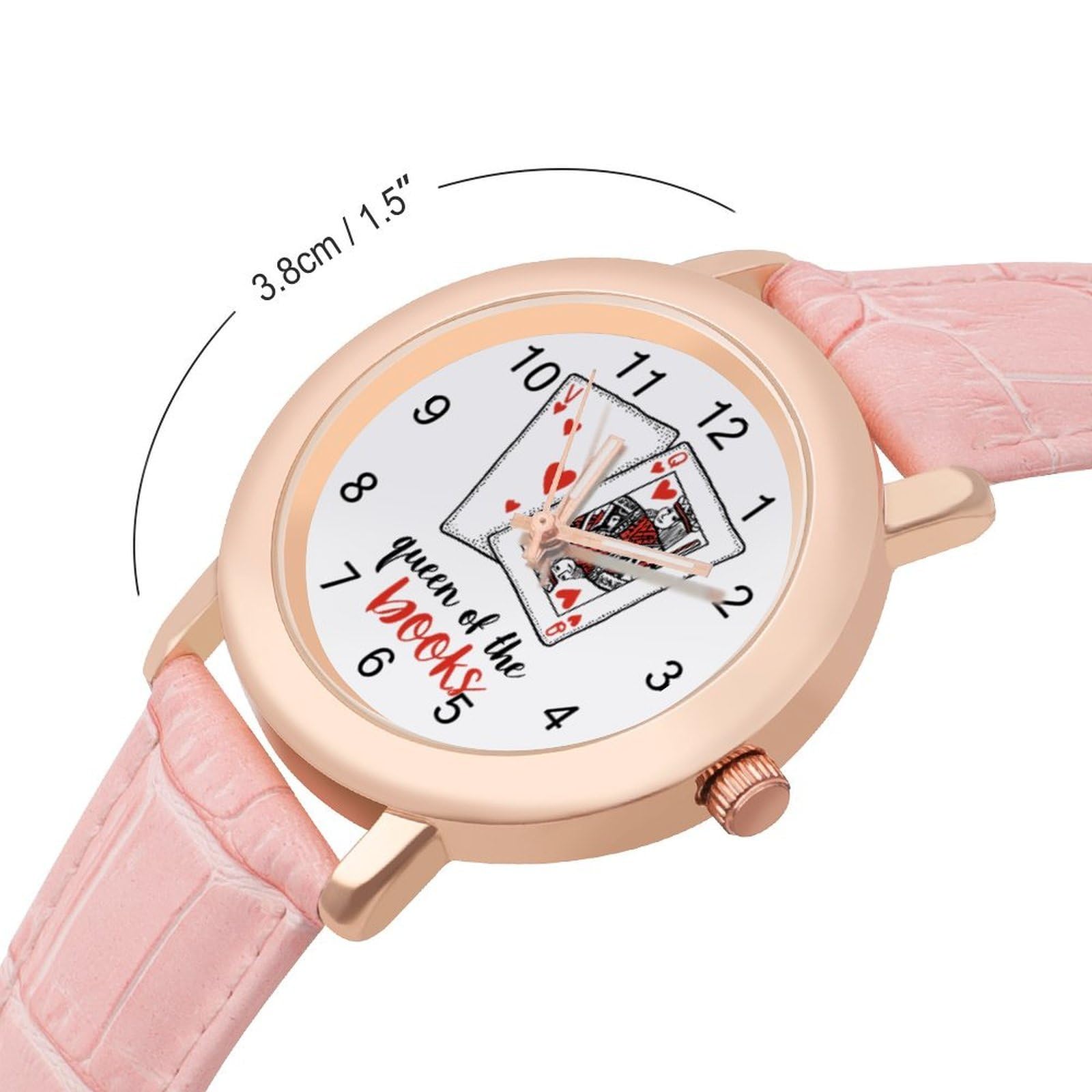 Queen of Books Damen-Armbanduhr, leicht lesbar, flexibel, drei Zeiger, rundes Gehäuse, Quarzuhr für kleine Handgelenke