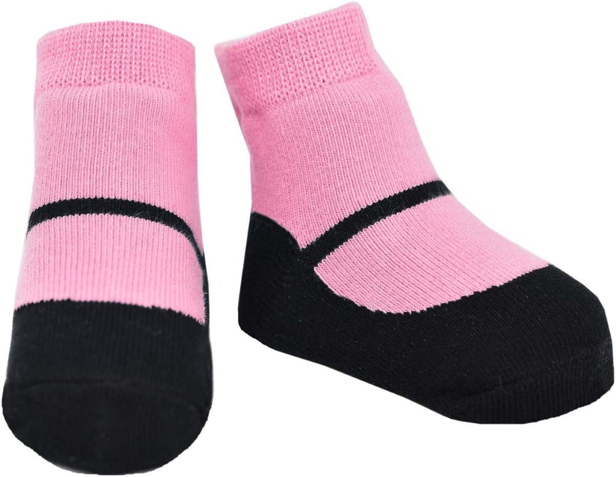 baby emporio Baby Girl Socks – Mary Jane, Sneaker & Ballerina Styles – Non-Slip Cotton Socks