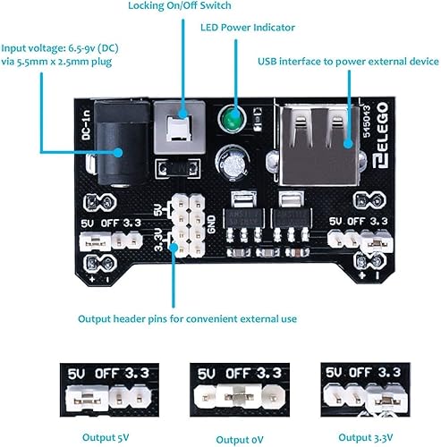 Miniatura 7 de ELEGOO Paquete de kit electrónico divertido con resistencia de cable Breadboard, condensador, LED, potenciómetro total 235 artículos para Arduino