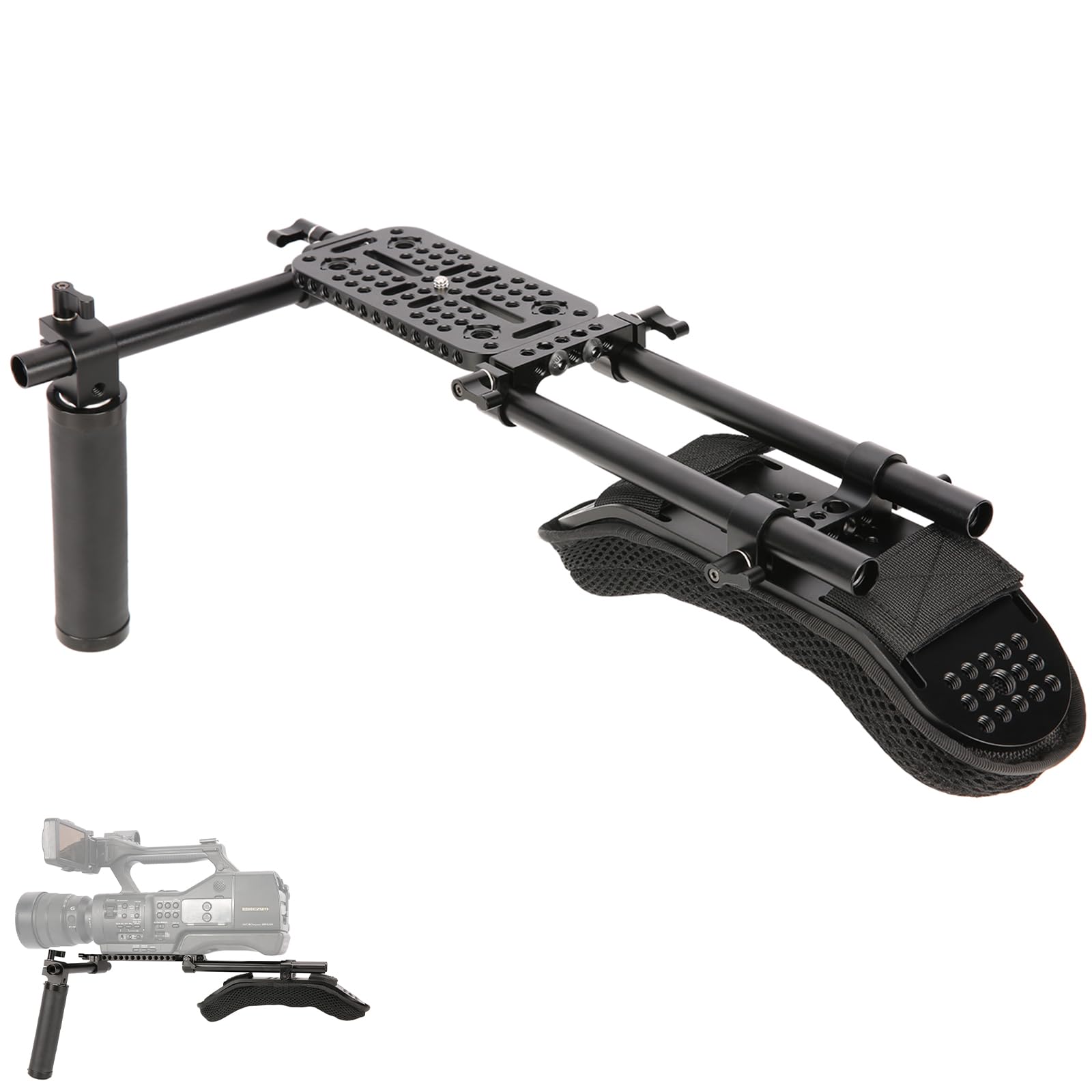 NICEYRIG Appareil Photo à Une épaule, kit de système de réalisation de Film vidéo pour caméscope DSLR avec Support d'épaule, Compatible avec Canon Nikon Sony DSLR Camera-542