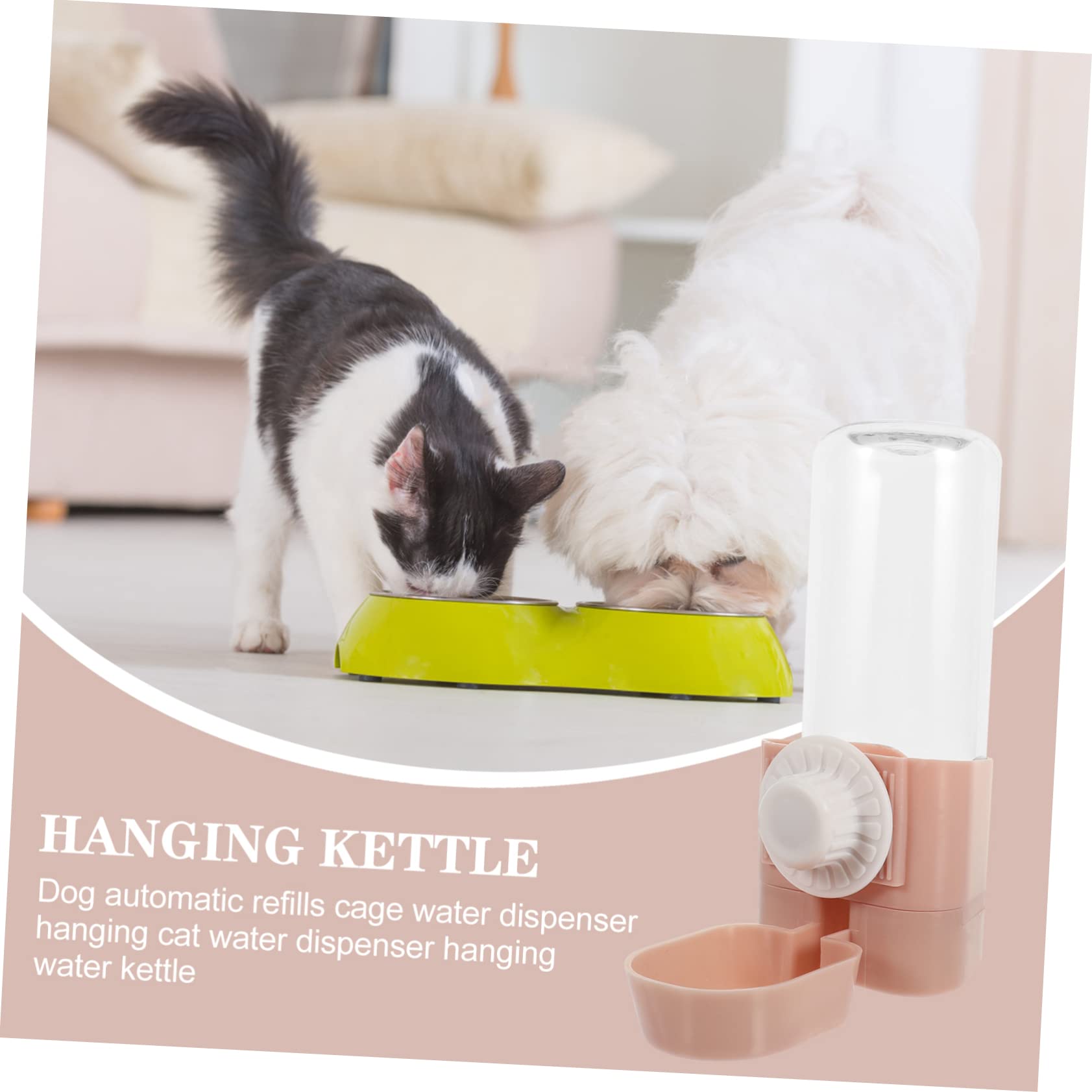 Yardwe Pet Cat Water Dispenser Dog Automatic Water Bottle Hanging Feeder for Small Dogs