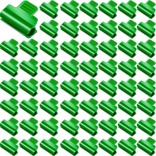 60 Pieces Greenhouse Clamps, Shed Film Shading Net Rod Clip, Film Row Cover Netting for Season Plant Extension Support(Green)