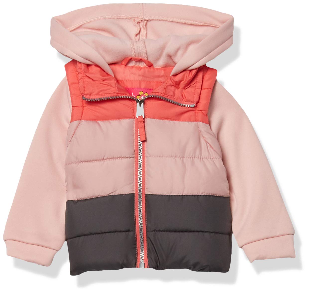 Pink Platinum Baby Girls' Midweight Vest 2Fer Jacket, Blush, 24M