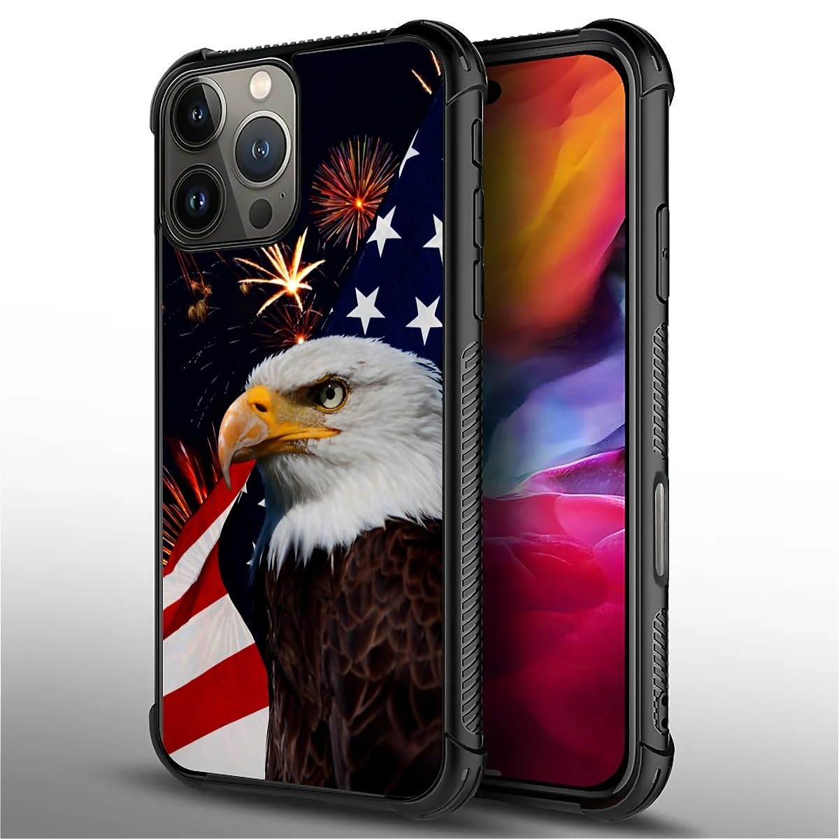 ZHEGAILIAN Case Compatible with iPhone 16 Pro Case,American Eagle Case for iPhone 16 Pro for Boys Men Girls Women,Pattern Design Anti-Scratch Organic Glass Case for iPhone 16 Pro
