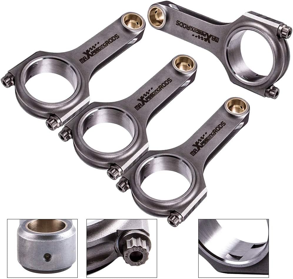 maXpeedingrods Connecting Rods, Engine Conrods with 3/8" ARP 2000 Bolts for Toyota 4AGE 1.6L Engine for AE86 Celica Corolla AW11 MR2 GTS and More