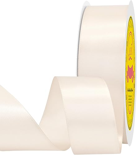 Miniatura 185 de Cinta de satén plateada de doble cara de 1-1/2 pulgadas x 50 yardas, cinta plateada de poliéster para envolver regalos, muy adecuada para bodas