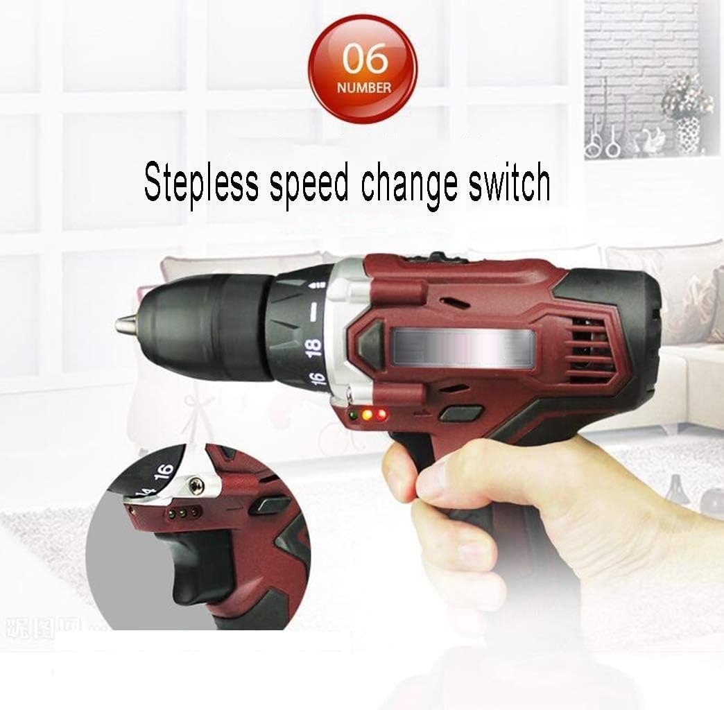 Handheld Drilling Rig Driver and Impact Kit Lithium Electric Hammer Drill Power Tool including Battery Charger and Bag
