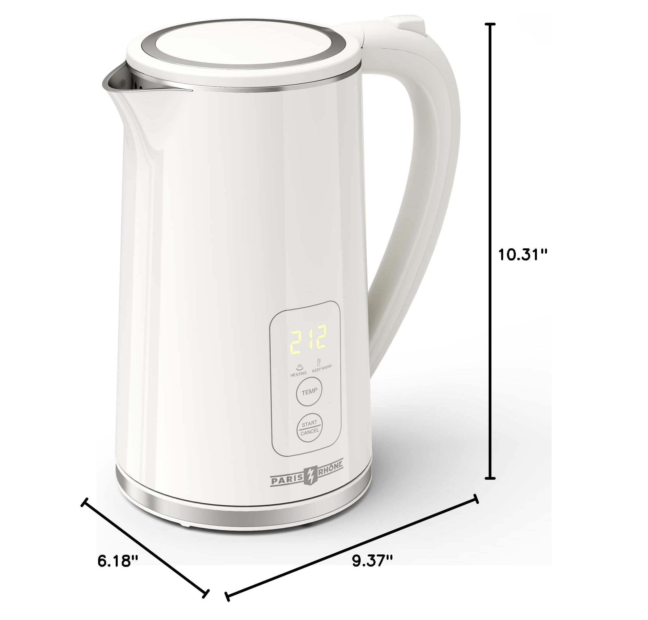 Electric Kettle Temperature Control, 1.7L Large Electric Tea Kettle, 4H Keep Warm Hot Water Boiler with 6 Presets, LED Screen Electric Kettles for Boiling Water, Boil-Dry Protection