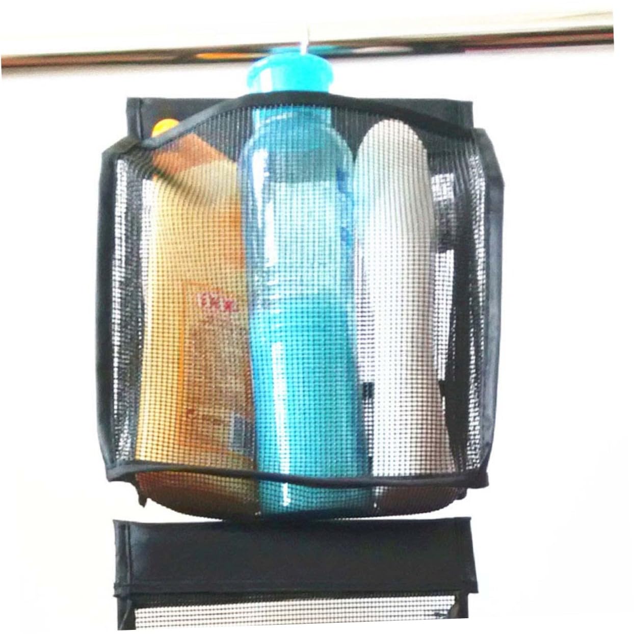 iplusmile Cestino Portaoggetti Doccia 3 Pezzi in Pvc Nero per Bagno | Struttura Collegabile, Interno Profondo, per Accessori Doccia, Adatto a Viaggio e Uso Quotidiano