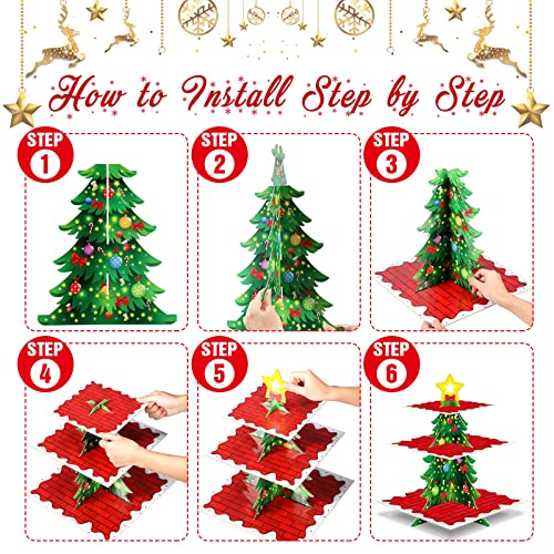 Kritkin Merry Christmas Cupcake Stand 3 Tier Xmas Holiday Party Cupcake Toppers Christmas Cake Stand Dessert Tower Holder For Christmas Holiday Party Winter Party Decoration Supplies (Tree) #TOP3