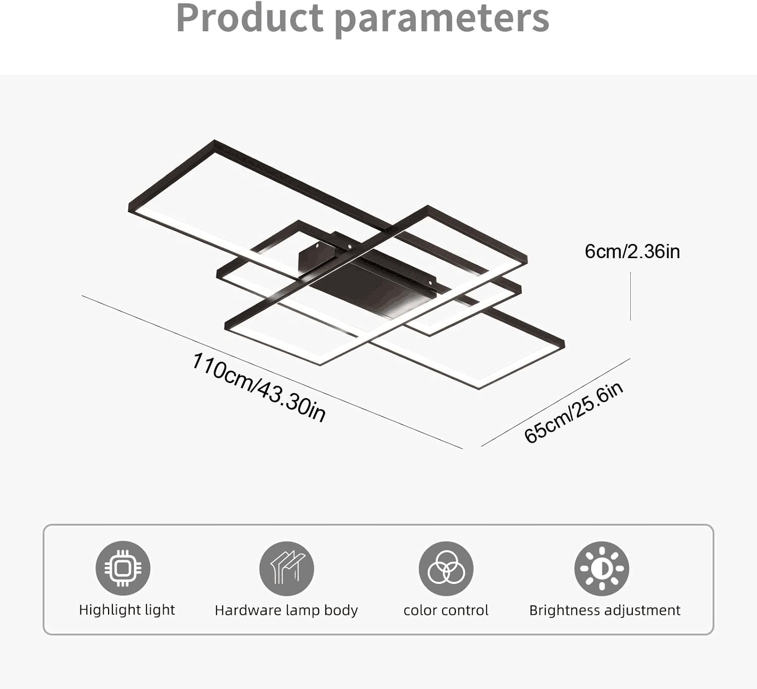 JIINOO moderne plafondlamp, LED lineaire