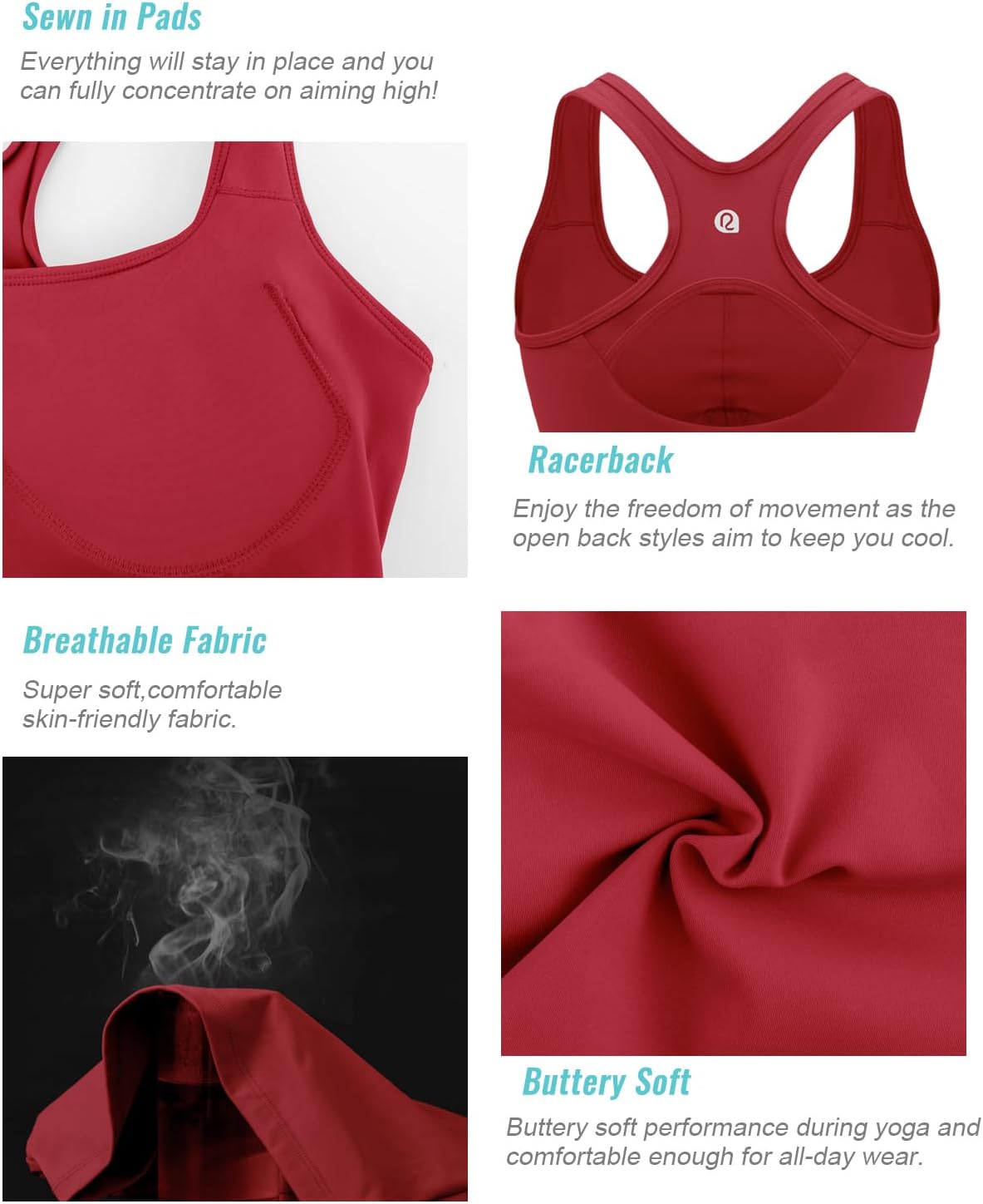 RUNNING GIRL Workout Tank Tops for Women Built in Shelf Bras Padded,Sleeveless Gym Tops Athletic Yoga Shirts - Image 6