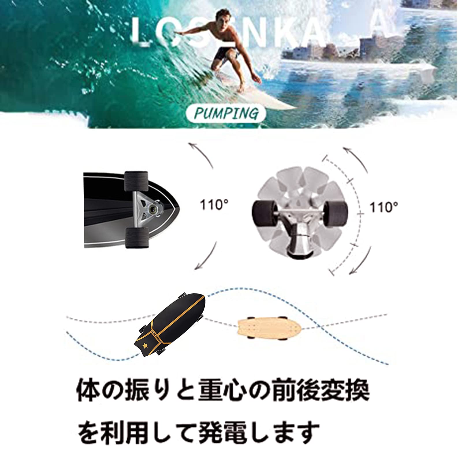 Amazon | サーフスケートボード ランドサーフボード スケートボード