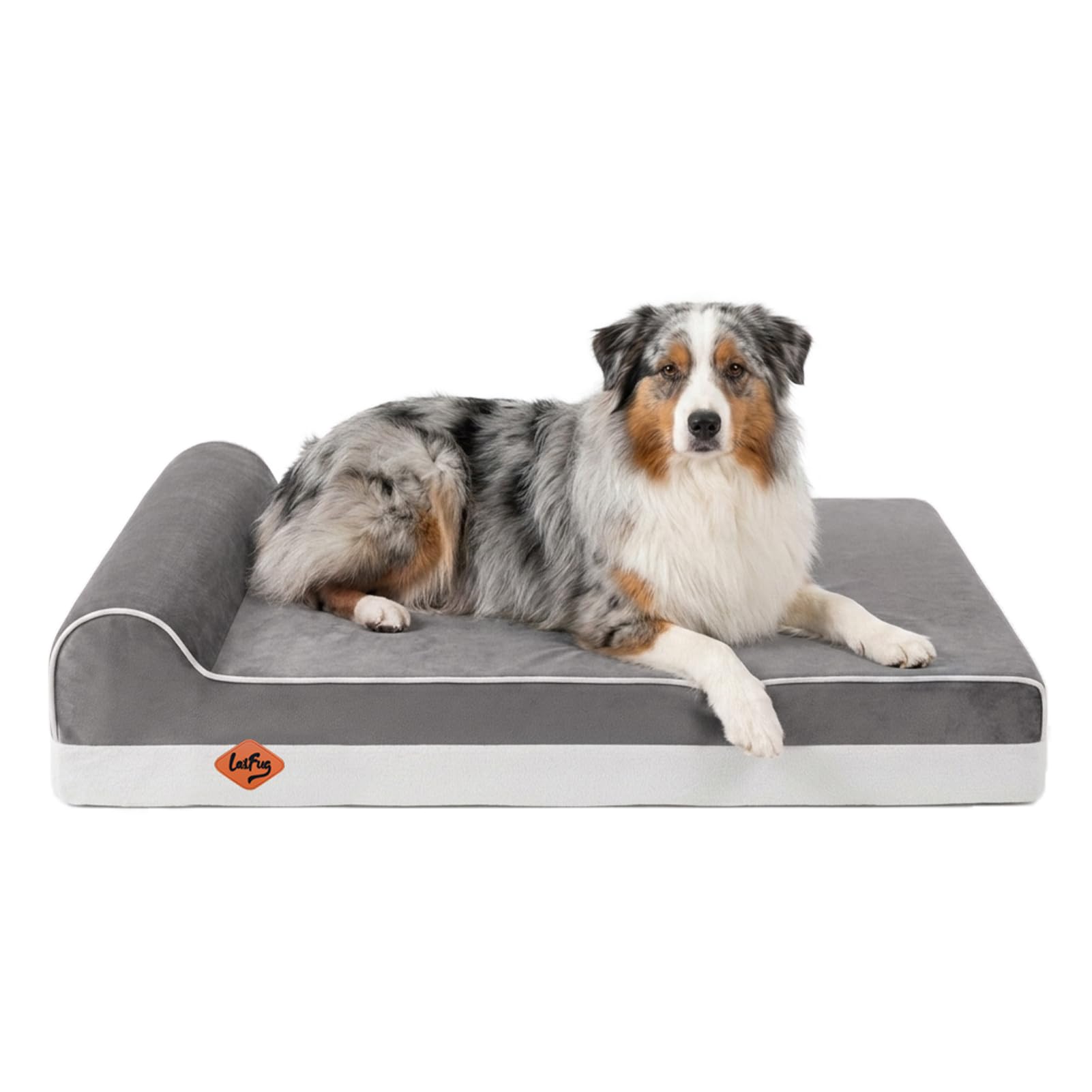 Laifug Orthopedic Dog Bed, Grey 46''x28''x10'', Memory Foam