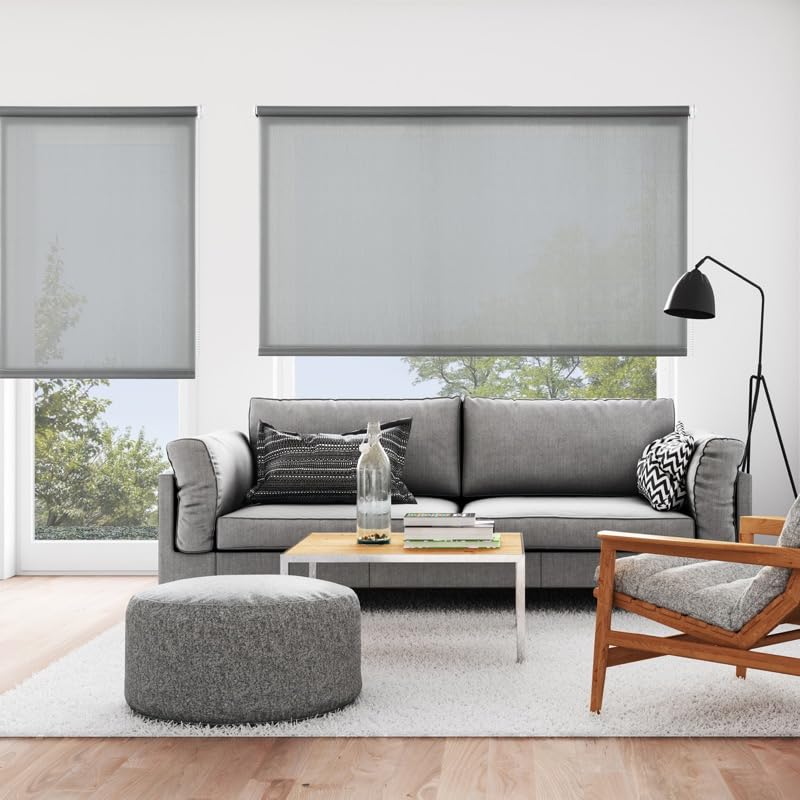 STOR PLANET | Tende Filtranti Transparenti, Tenda a rullo per Interni, Tende per Cucina, Soggiorno, Camera da letto. Per Finestra e Porta, Installazione Facile | Grigio Asfalto, 160x180cm