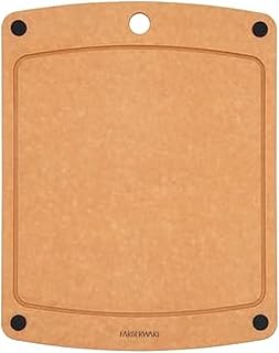 Farberware 11x14 Inch Wood Fiber Cutting Board, Dual-Sided, Knife Friendly, Non-Slip Corners, Juice Groove, Heat Resistant, Dishwasher Safe, Durable Prep Surface for Chopping and Slicing
