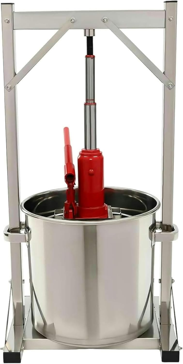 22 -Liter Fruit Wine Press Press of Stainless Steel Cider with Auxiliary Hydraulic Cat to Make Juice for Wine/Carrot/Orange/Berry/Vegetables, Supplies and Equipment to Do ~/