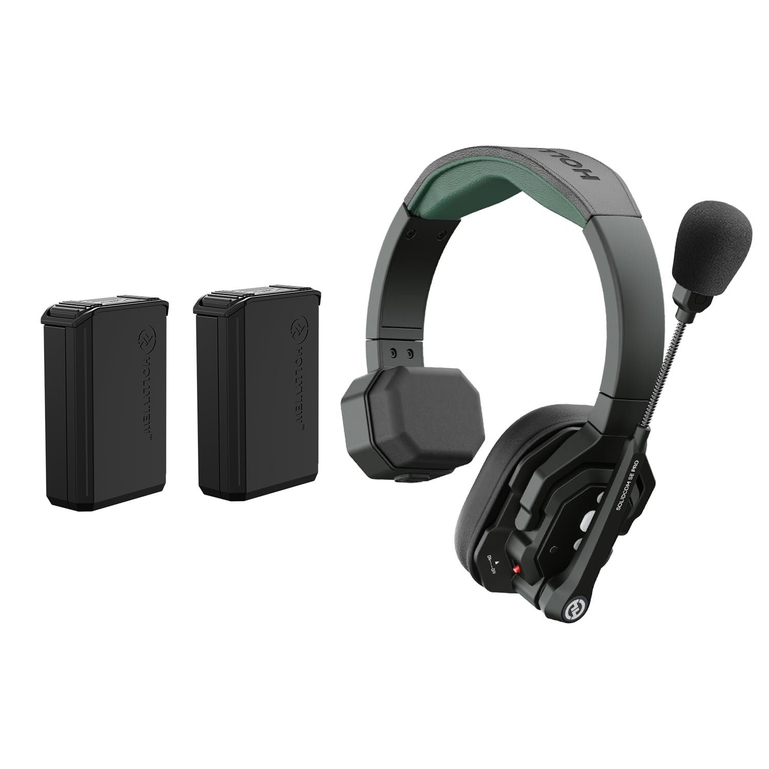 HollyView Solidcom SE Pro - Cuffie wireless ENC con cancellazione rumore, sistema interfono 399,9 m, comunicazione squadra auricolare singolo 3,5 mm, per riprese film