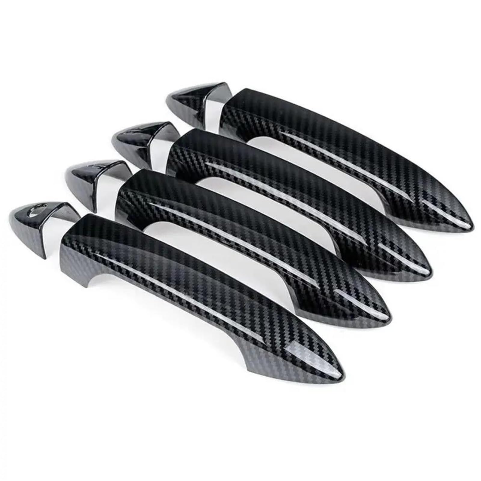 Yytemd Carbon Look Car Side Door Handle Cover Moulding Trim Exterior Decor Accessories For Accord 2013-2017 Chrome(Carbon Look)