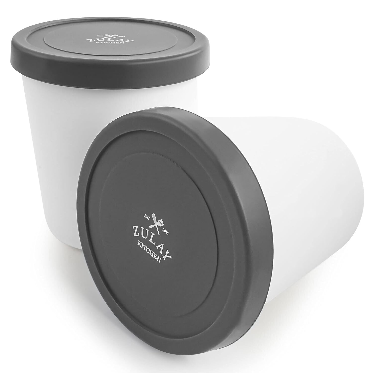 Buy Zulay Kitchen 2 Pack Ice Cream Containers 1 Quart Reusable Ice