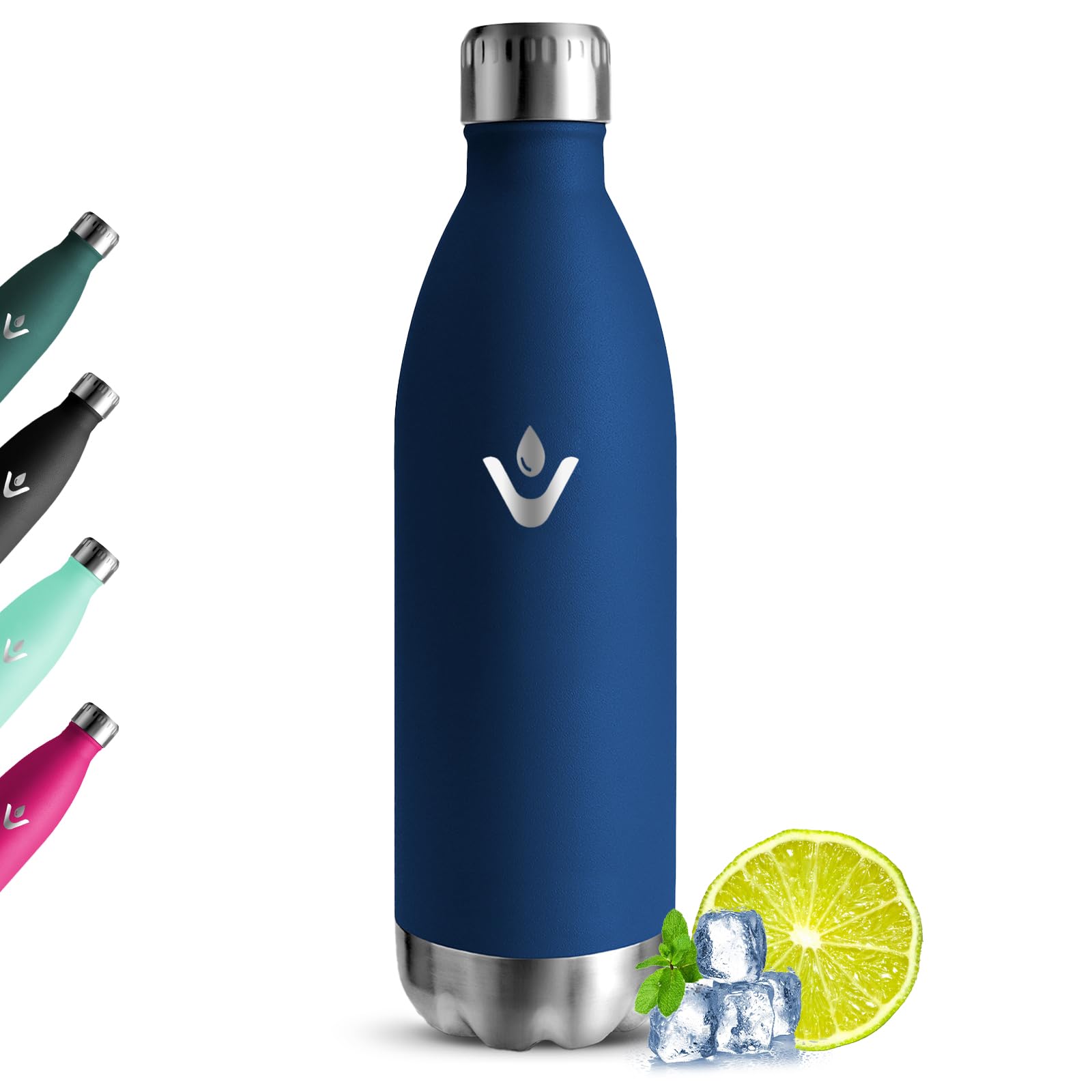 Grsta Insulated Water Bottle, 1 Litre Leak-Proof Water Bottle, Reusable Thermal Bottle, BPA Free Stainless Steel Water Bottle, Vacuum Insulated, Thermal Water Bottles for Gym, Cycling, Work