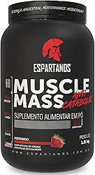 Muscle Mass Hipercalórico Morango 1800g - Espartanos