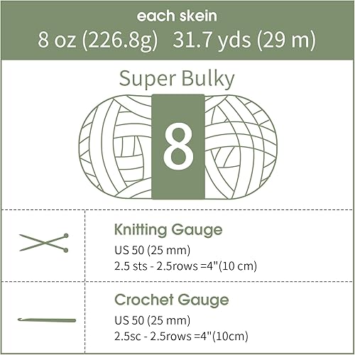 Miniatura 8 de HOMBYS Hilo de felpilla grueso para tejer a mano, hilo voluminoso grande, hilo grueso para tejer, hilo grande suave y ligero, hilo gigante para