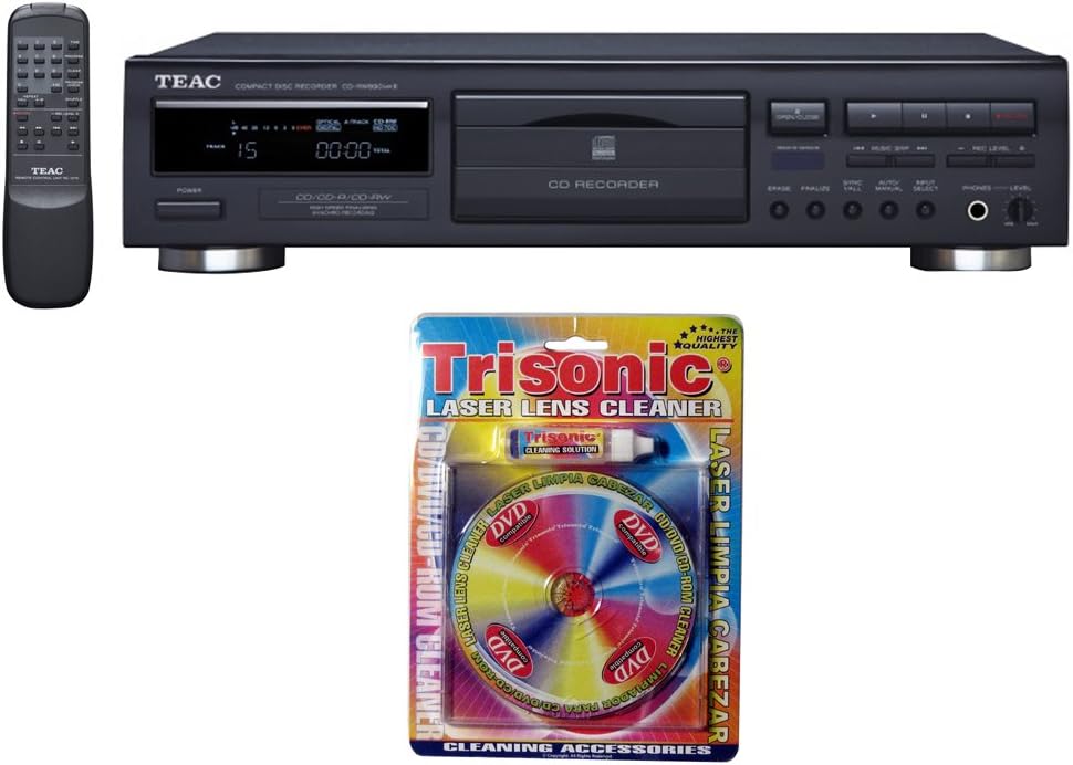 Teac CD Recorder with Remote (6-CD-RW890MK2-B) with Trisonic Laser Lens Cleaner for DVD/CD Players