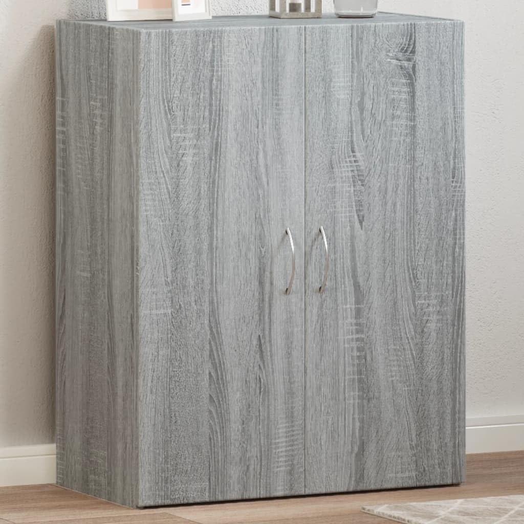 Brokky Schedario Grigio Sonoma 60x32x77,5 cm in Legno Multistrato,Cassettiera,Mobiletto da Ufficio con Serratura,Regolabile per Cartelle Sospese,Superficie Testurizzata,per Ufficio,Studio
