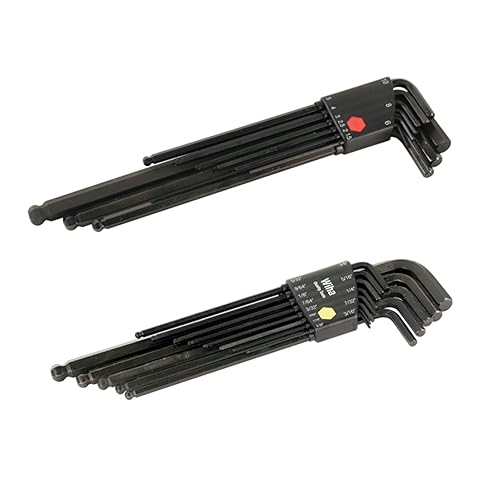 Wiha 36995 Juego de llaves en L hexagonales y métricas de extremo de bola, paquete de 2