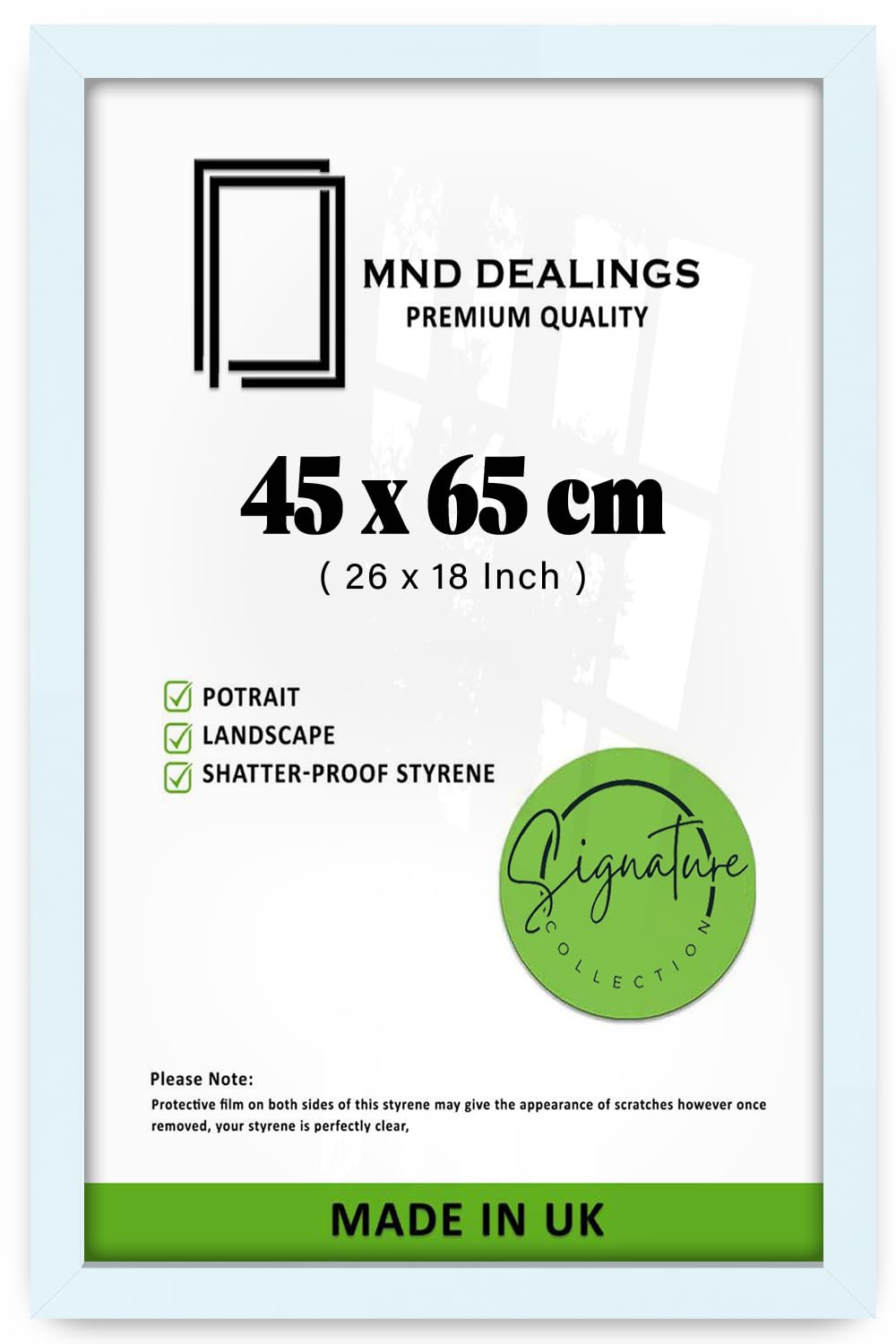 MND Dealings | Premium White Picture Frame (45 x 65 CM) Horizontal/Vertical MDF Wood 1' 6" x 2' 2" Frame for Gallery Art Home Decor 26" x 18" [ White ]