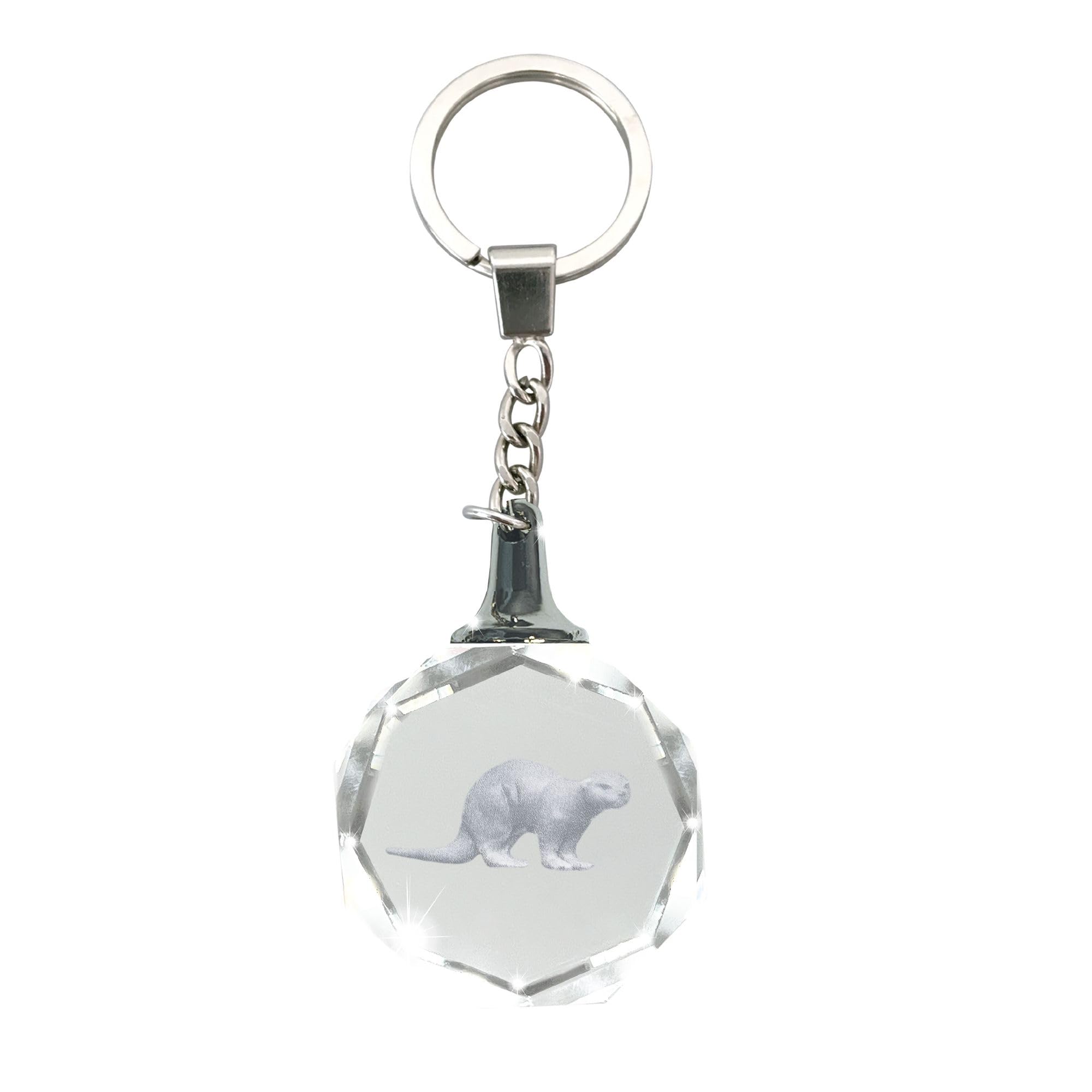 Deluxebase Unisex Otter Crystal Silhouette Keychains - From Crystal Glass Animal Keyring For Women, Men, Boys And Girls.