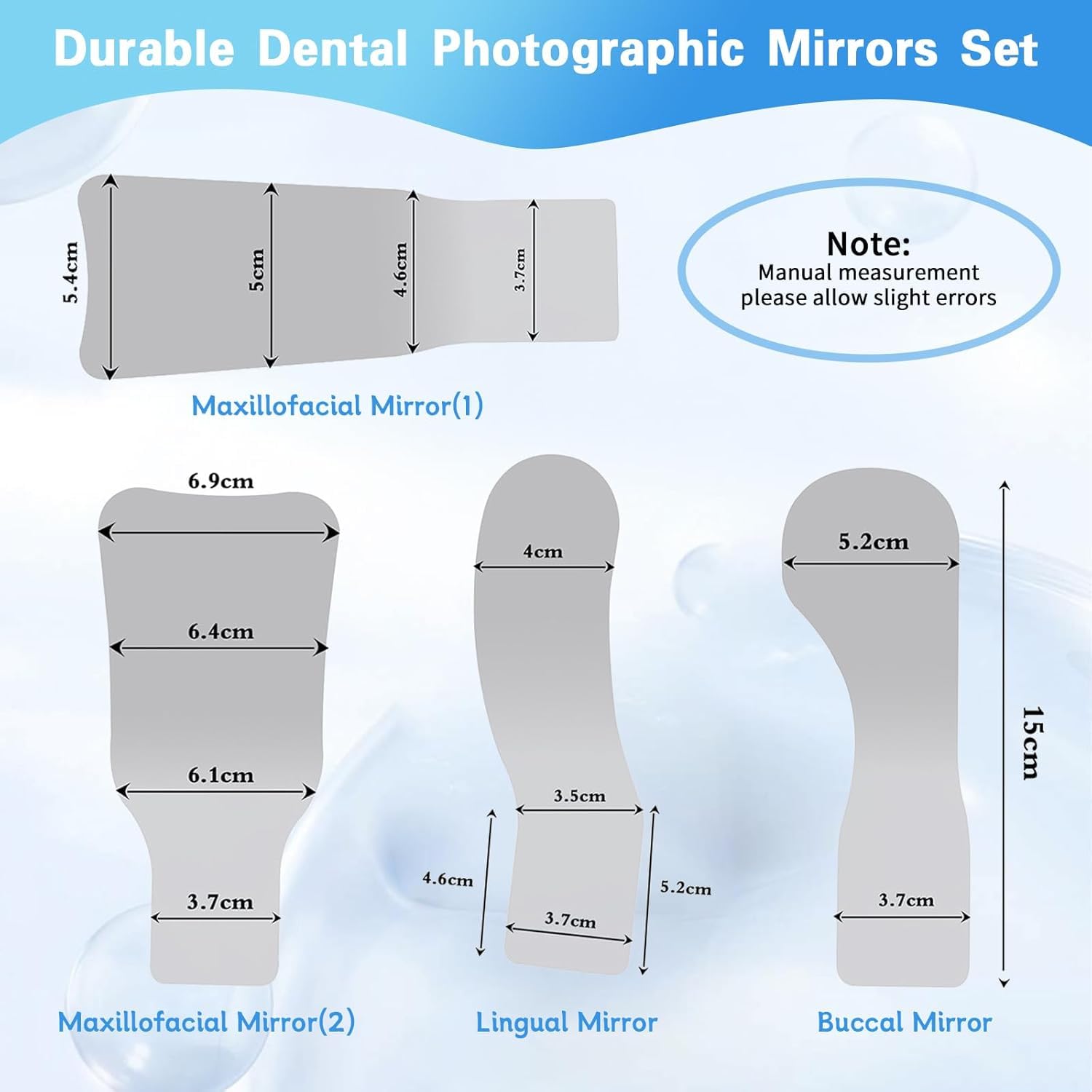 Set di specchietti dentali antiappannamento con luce LED, riflettori ortodontici, specchio fotografico orale in acciaio inossidabile
