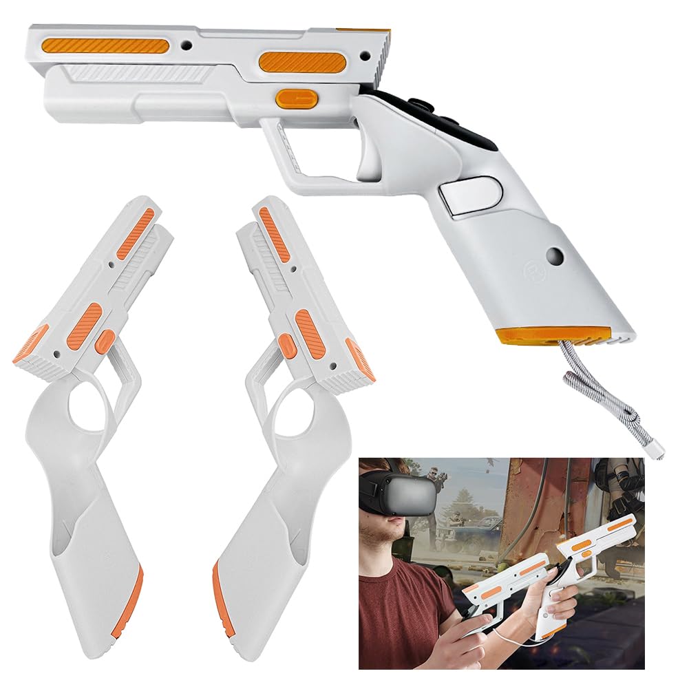 Starnearby Pistola da Gioco VR per Impugnature Controller Quest 3, Accessori per Quest 3, Maniglia Antiscivolo Custodia con Supporto Impugnatura a Pistola Compatibile avec Meta/Oculus Quest 3