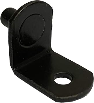 5mm L-Shaped Bracket Style Cabinet Shelf Support Pegs with Hole for Closets, Kitchens, Furniture - Black - 25 Pack