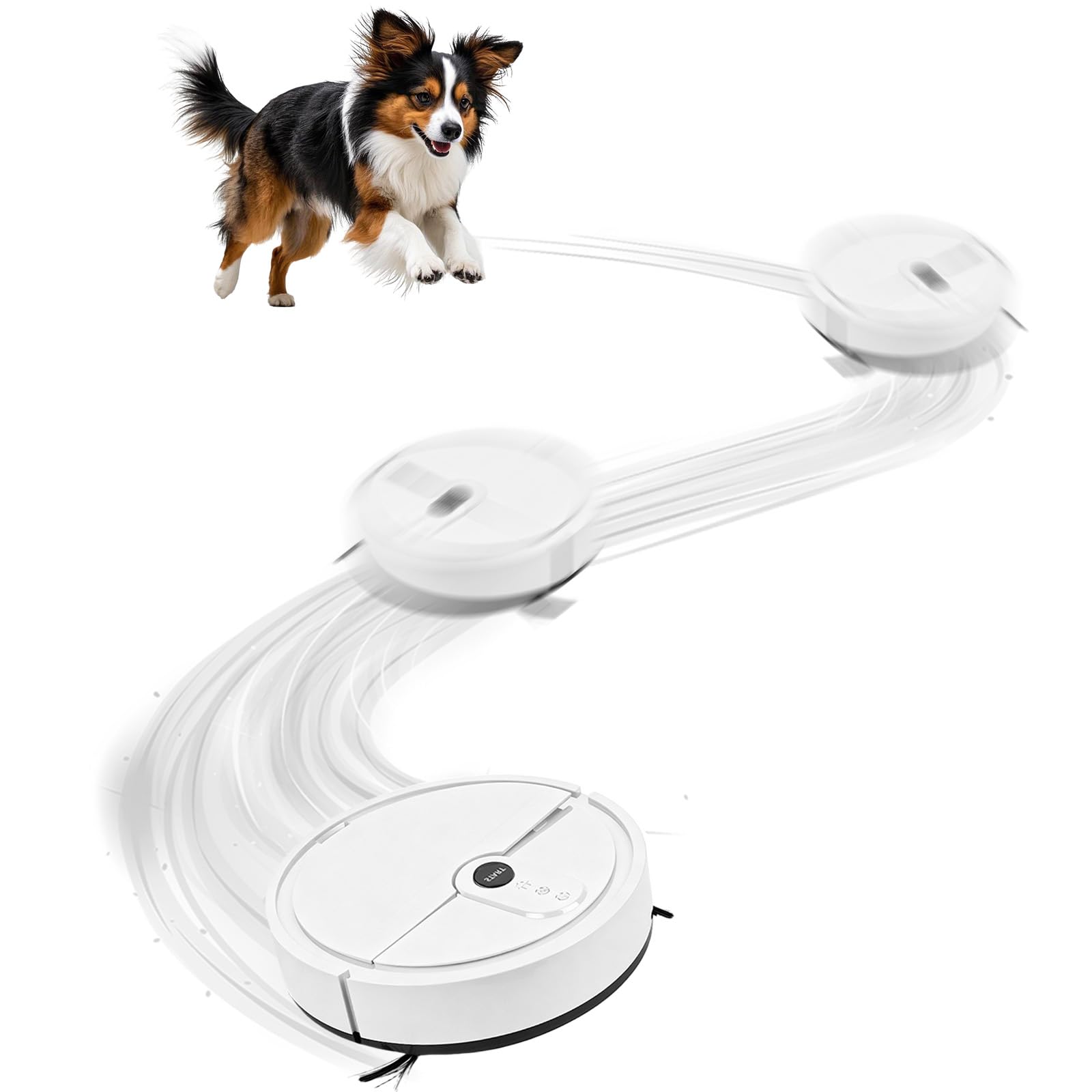 Aovanta Interactive Dog Toy, White Dog Automatic Chase Toy, Self Moving Interactive Pet Toys for Dogs Cats Boredom (White)