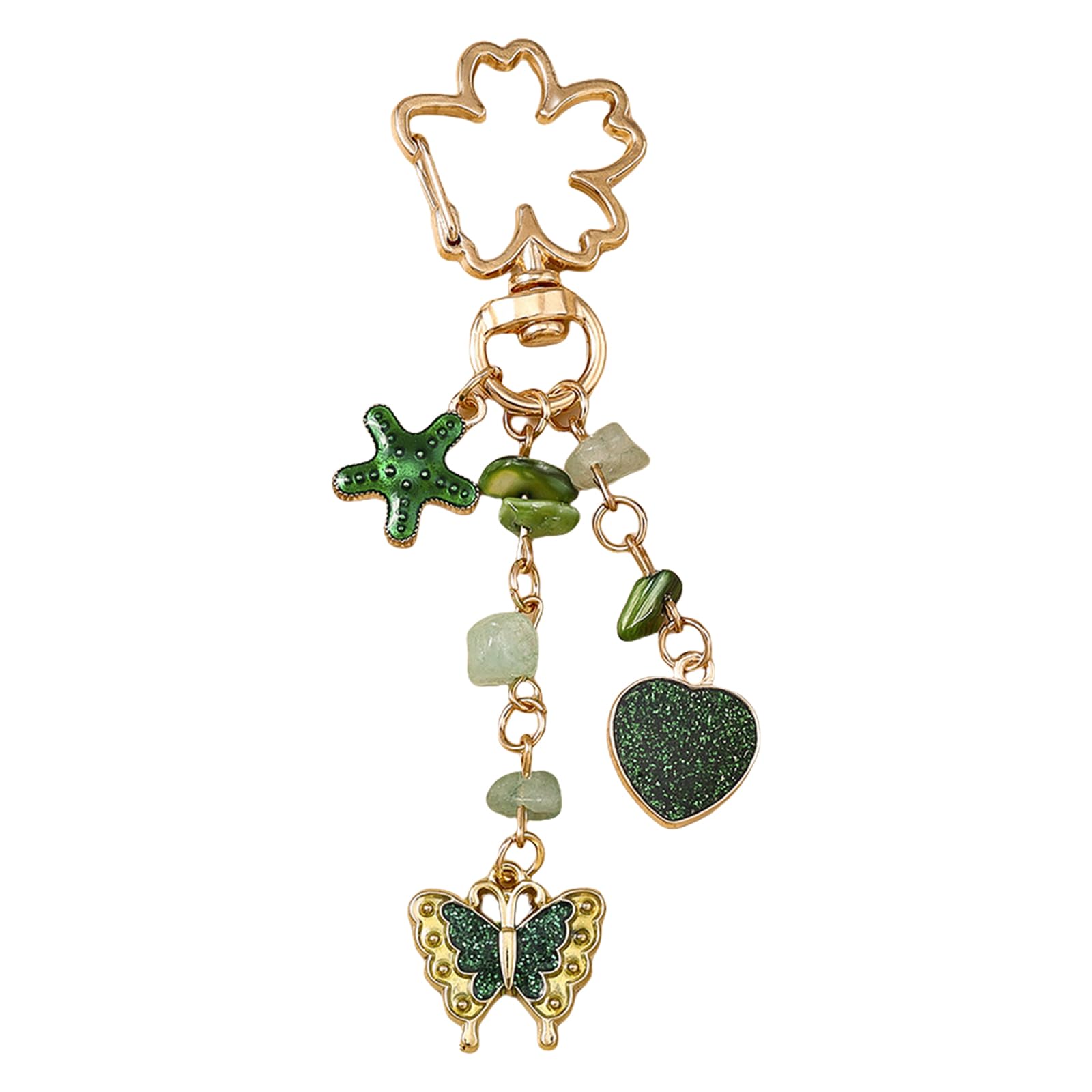 Jazuaiao Enameled Flower Letter Keychain Jewelry Accessory for Women Girls Handbags Backpacks Trendy and Portable Designs Flower Bag Charm Keyring